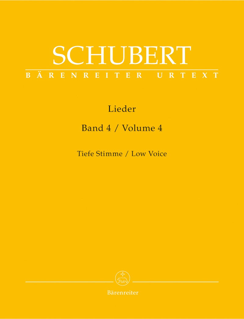 Schubert: Lieder Volume 4 for Low Voice