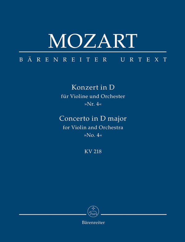 Mozart: Violin Concerto No 4 D K218 - Study Score