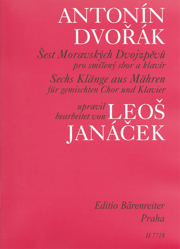 Dvořák: Moravian Songs 6 for SATB, Piano - Vocal Score