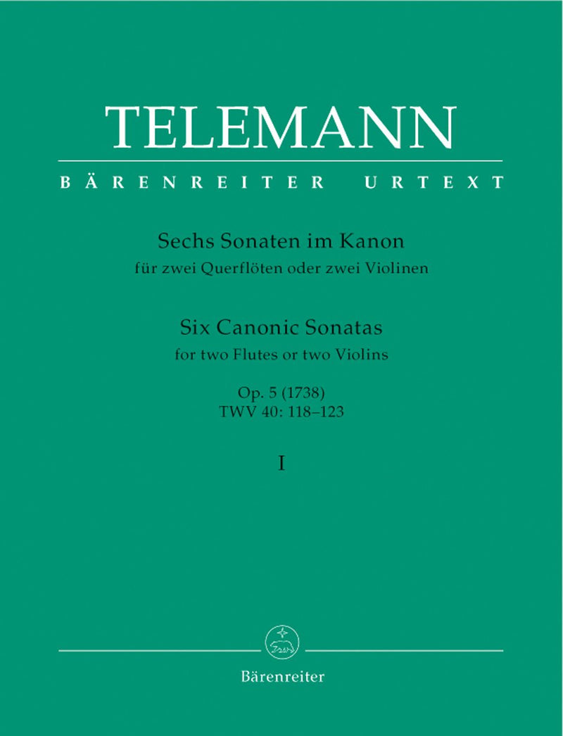 Telemann: Six Canonic Sonatas for 2 Flutes Op 5 - Volume 1