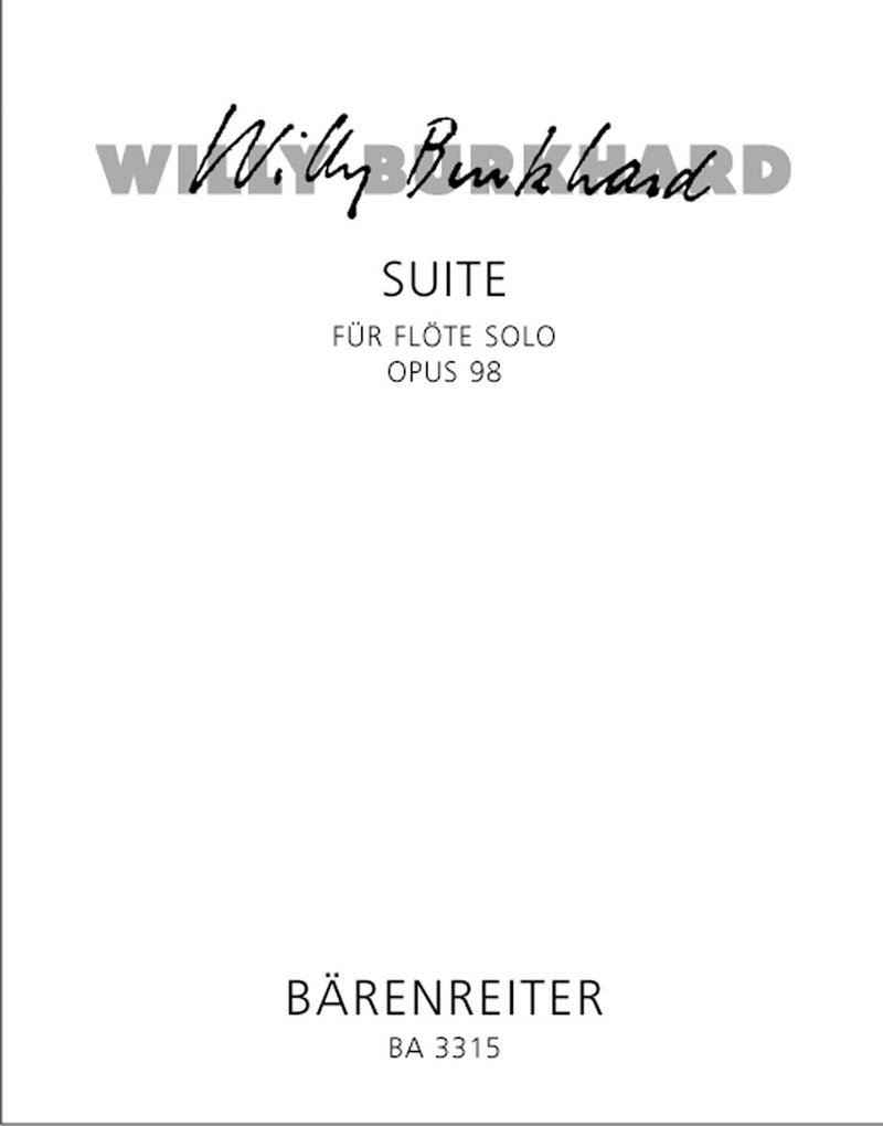 Burkhard : Suite Op 98 1955 for Solo Flute