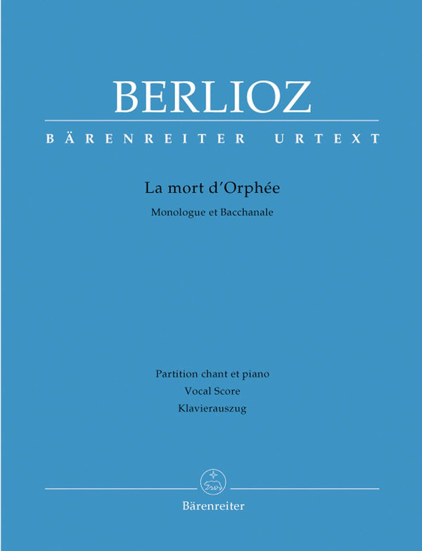 Berlioz: La Mort D Orphee - Vocal Score