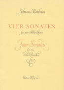 Mattheson: Four Sonatas Op 1 No 1,2,11 & 12 for 2 Treble Recorders