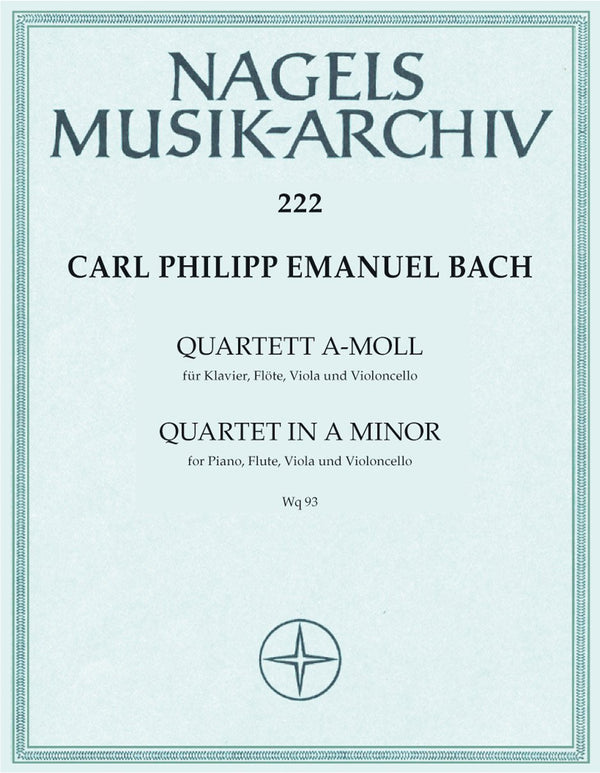 C.P.E Bach: Quartet No 1 in A Minor (Wq93) for Flute, Viola, Cello & Piano