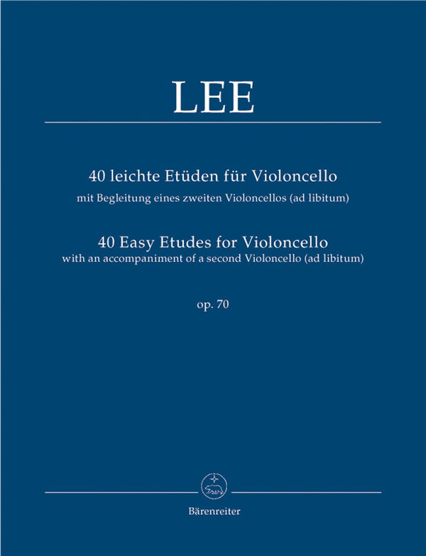 Lee : 40 Easy Etudes for Cello Op 70