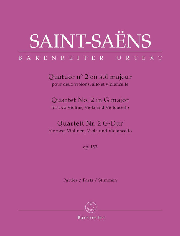 Saint-Saens : String Quartet No 2 in G Major Op 153 (Set of Parts)