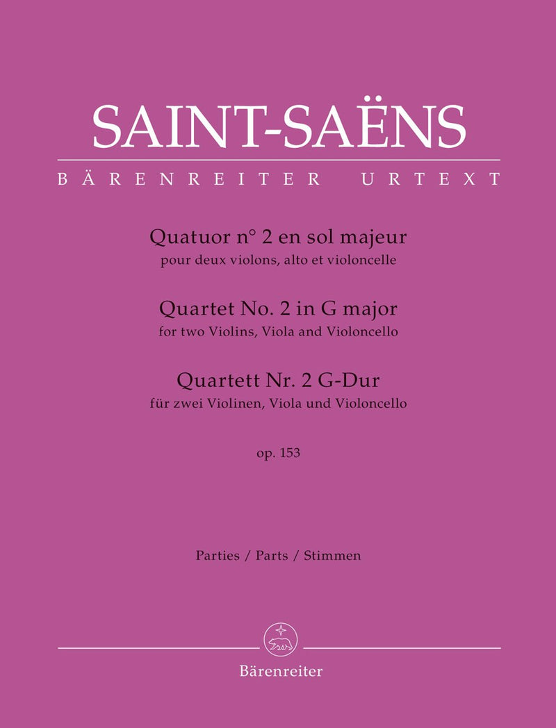 Saint-Saens : String Quartet No 2 in G Major Op 153 (Set of Parts)