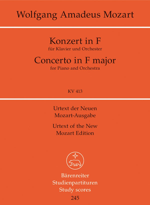 Mozart: Piano Concerto No 11 in F K413 - Study Score