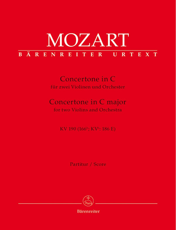 Mozart: Concertone for 2 Violins K190 - Full Score