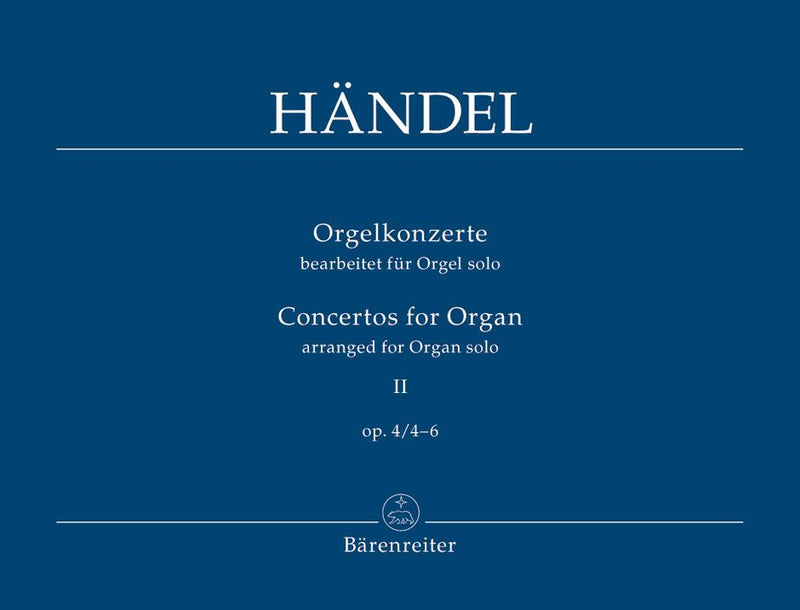 Handel: Organ Concerto Op 4 No 4-6 Manuals
