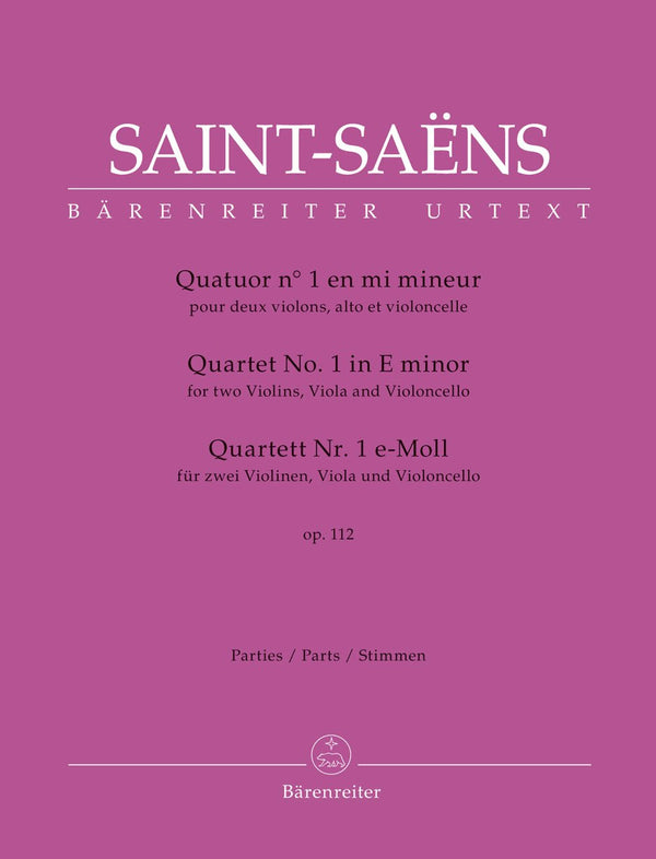 Saint-Saens : String Quartet No 1 in E Minor Op 112 (Set of Parts)