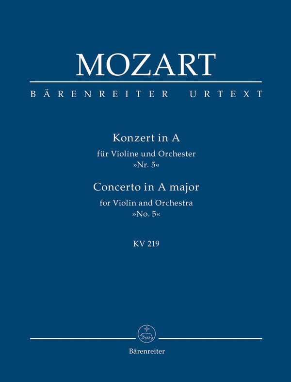 Mozart: Violin Concerto No 5 A K219 - Study Score