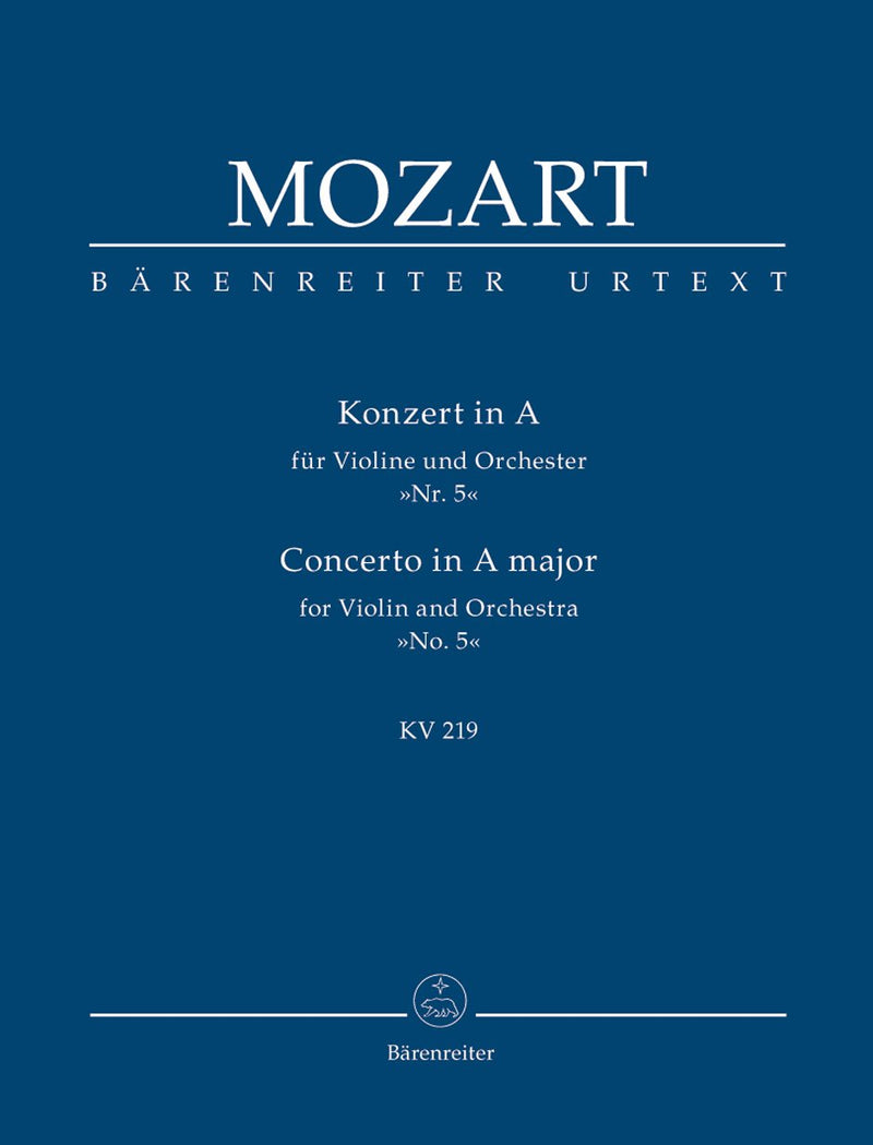 Mozart: Violin Concerto No 5 A K219 - Study Score