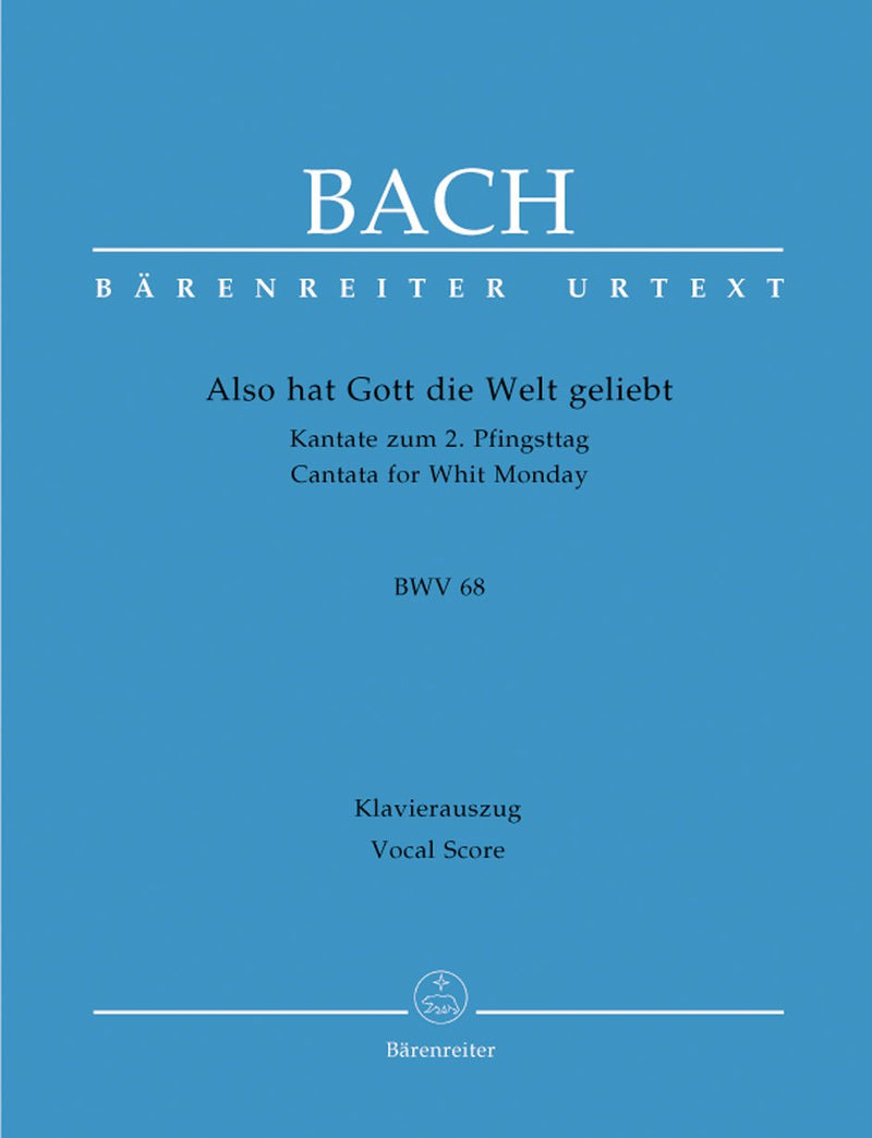 Bach: Cantata 68 Also Hat Gott - Vocal Score