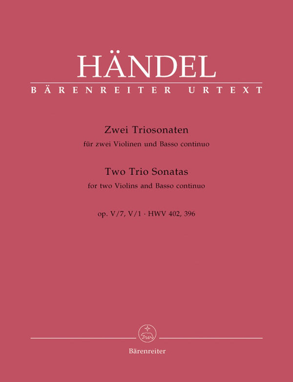 Handel: 2 Trio Sonatas for 2 Violins & Basso Continuo