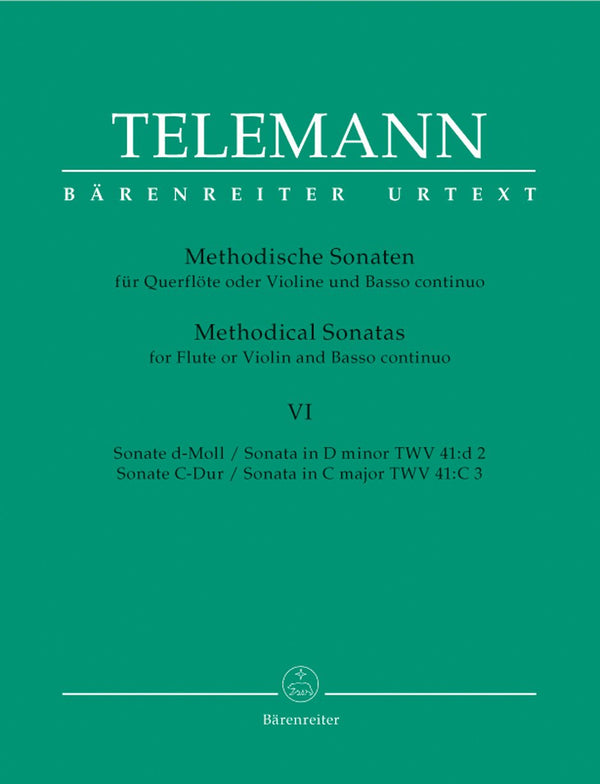 Telemann: Twelve Methodical Sonatas Volume 6 for Flute & Piano