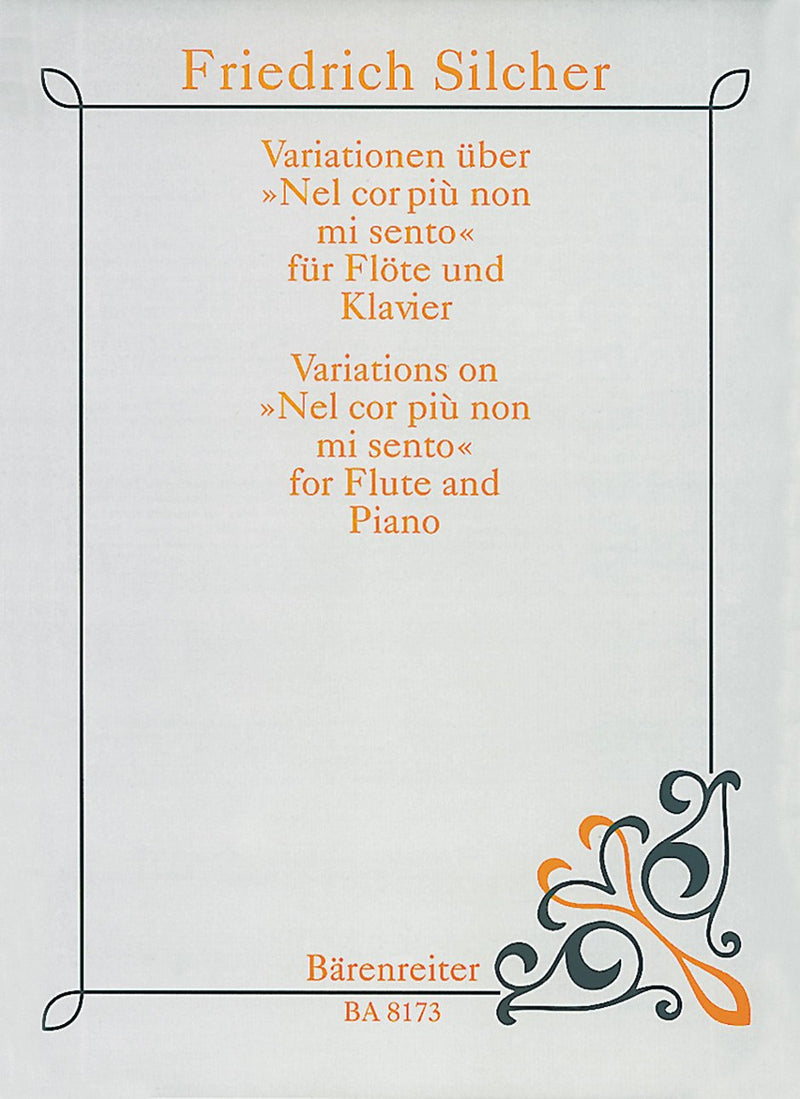 Silcher: Variations on "Nel Cor Piu" for Flute & Piano