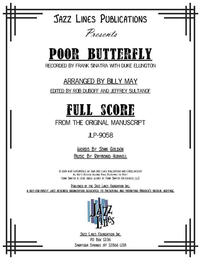 Poor Butterfly - arr. Billy May (Grade 3)