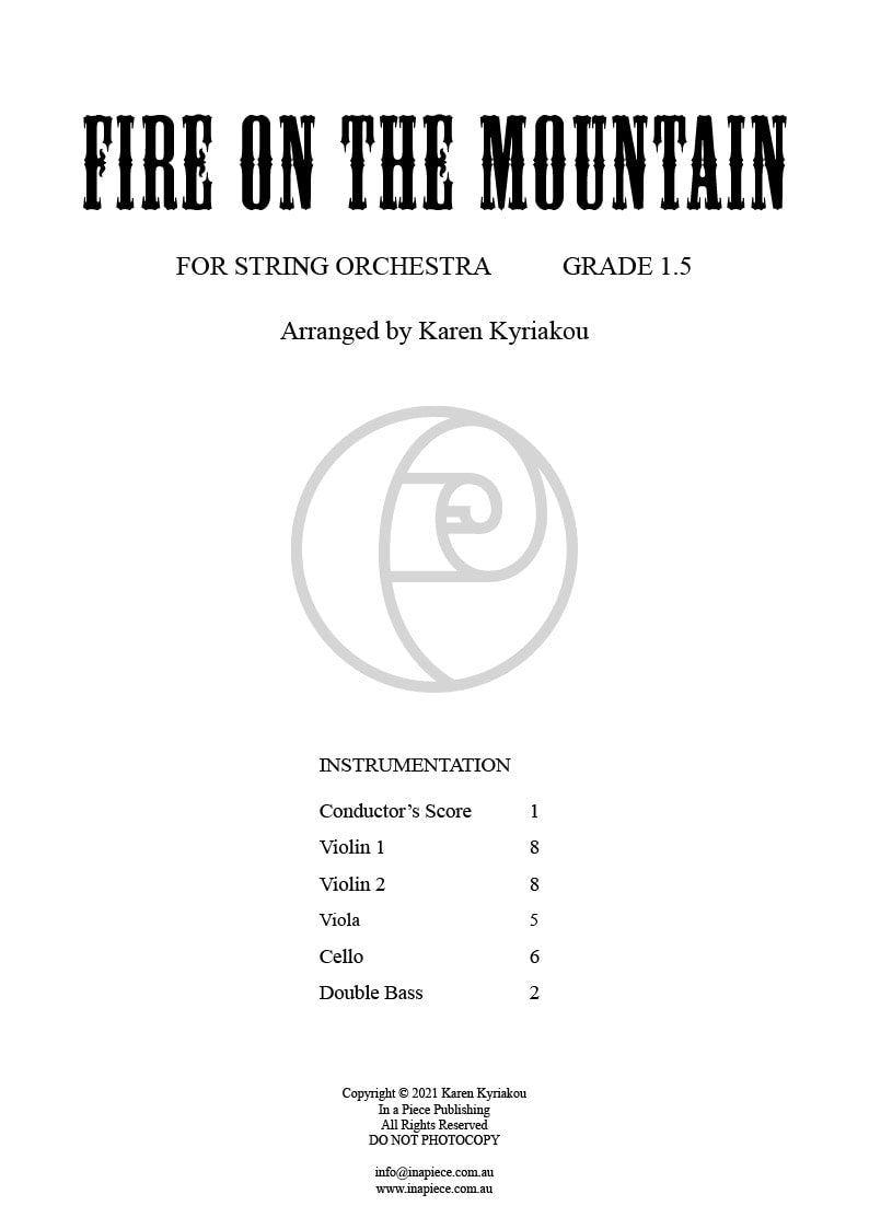 Fire on the Mountain - arr. Karen Kyriakou (Grade 1.5)