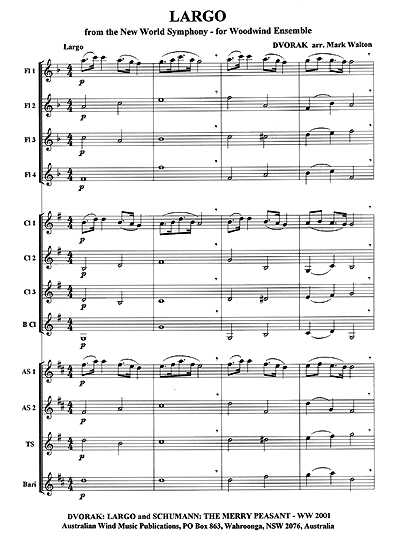 Largo & The Merry Peasant - arr. Mark Walton (Level 2) - For Mixed Woodwind Quartet